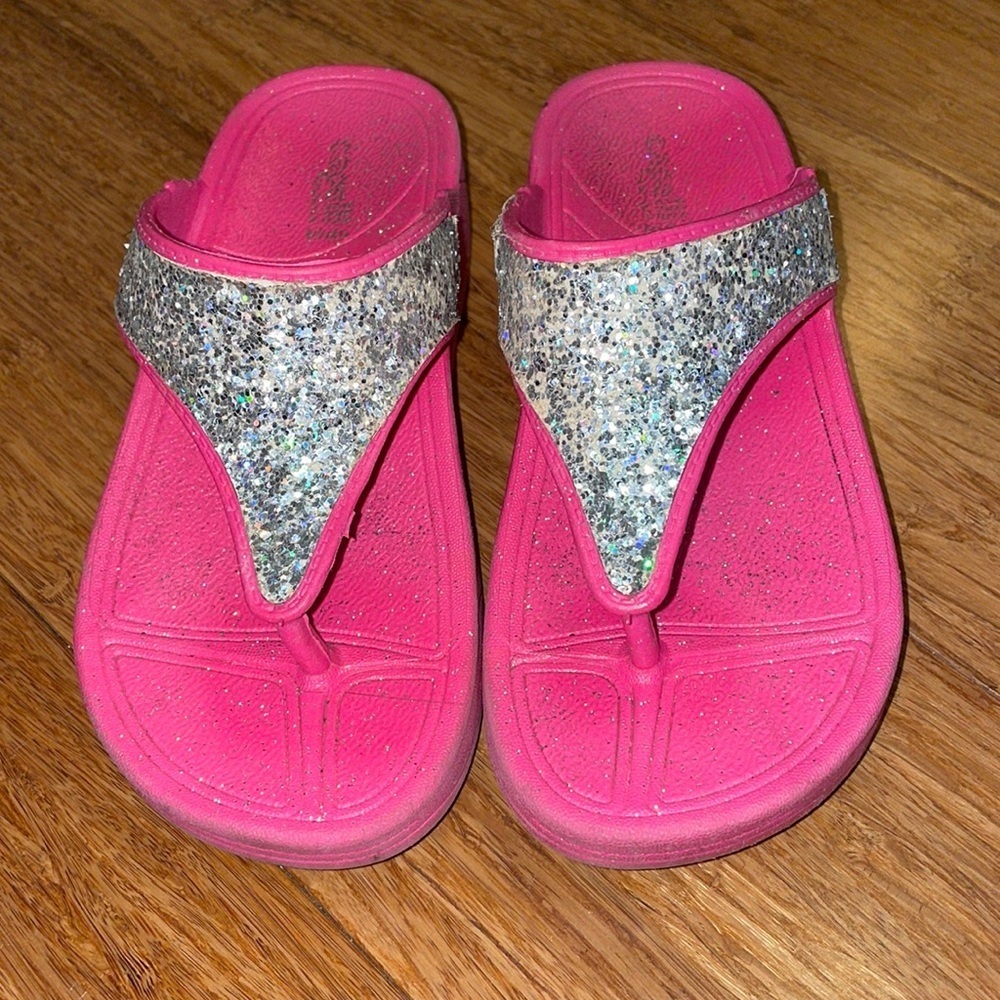 Capellini pink and silver sparkle sandals size 12-13 EUC